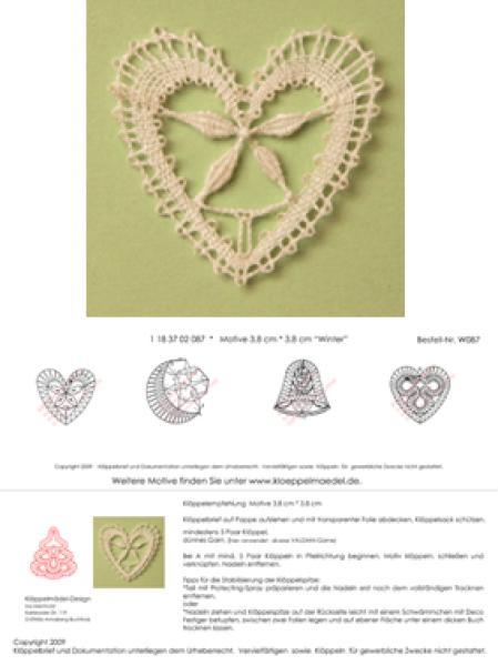 087 Klöppelbrief 4 Mini-Motive Motive „Weihnachten“